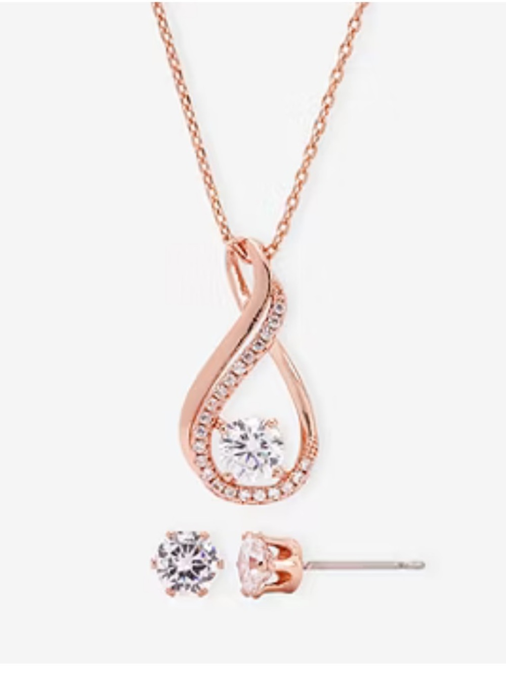 Sparkle Allure Womens Cubic
Zirconia 18K Rose Gold Over Brass
2-pc. Jewelry